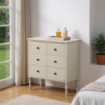 Cómoda dormitorio 6 cajones Gris claro 75 x 75 x 33 cm