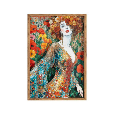 CUADRO MUJER MADERA-CRISTAL IMPRESO 43 X 3,50 X 63 CM