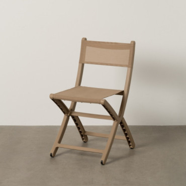 SILLA PLEGABLE BEIGE POLIPROPILENO 45 X 55 X 83 CM