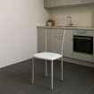Silla de cocina metálica con asiento en PU blanco 40 x 85 x 41 cm