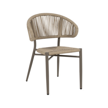 SILLA NATURAL-GRIS PE-ALUMINIO EXTERIOR 56 X 58 X 89 CM