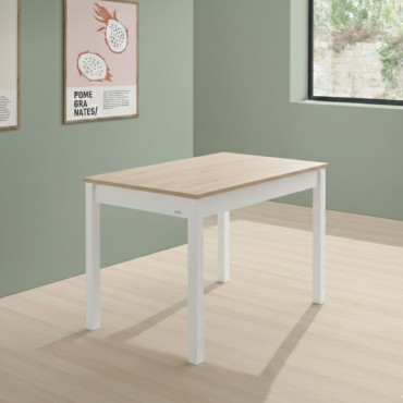 Mesa de cocina extensible Arona Roble - Blanco