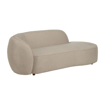 Sofá 3 plazas diseño curvo Beige 229 x 76 x 100 cm