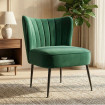 Butaca dormitorio descalzadora Niger terciopelo verde 57 x 72,5 x 58 cm