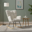 Mecedora Eyre tapizada tela Teddy Blanca 69 x 94 x 88 cm