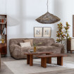 Sofá de 3 plazas taupe tapizado en tejido suave 240 x 79,5 x 107 cm