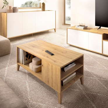 Mesa de centro SKY Nordic Blanco 100x50 cm