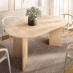 Mesa de comedor ovalada extensible BARI Natural 140/180 cm