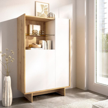 Aparador vertical 2 puertas 1 cajón Ka Nordic Blanco 80,5 x 137,7 x 30 cm
