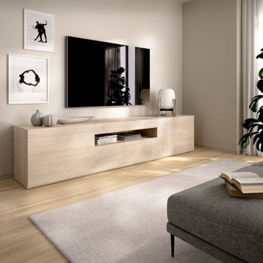 Mueble bajo TV - Malmo - Natural 200 x 47,7 x 42 cm