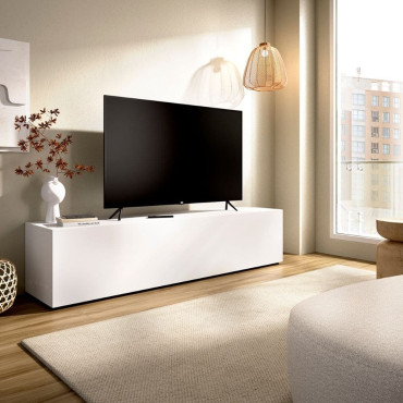 Mueble bajo TV - Noka - Blanco 180 x 42 x 41,5 cm