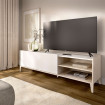 Mueble bajo TV - Bari - Blanco y Natural 155 x 49,5 x 43 cm