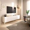 Mueble de TV - BARI - Natural - Blanco 129,0 x 50,1 x 39,2 cm