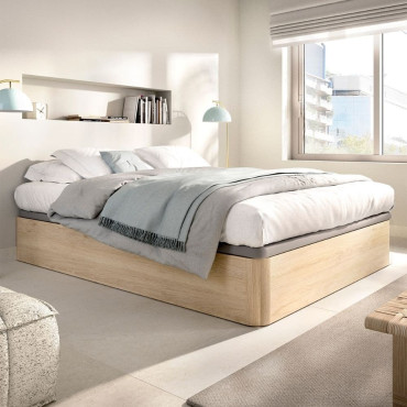 Cama canapé abatible Round - Natural - 135 x 32 x 190 cm