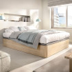 Cama canapé abatible Round - Natural - 135 x 32 x 190 cm