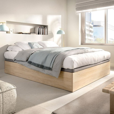 Cama canapé abatible Nest - Natural - 135 x 32 x 190 cm