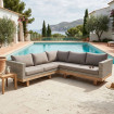 RINCONERA ENVEJECIDO RATTÁN-MADERA GRIS 235 X 230 X 64,50 CM