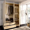 Armario 3 Puertas Batientes y 2 Cajones Emax - Roble Claro 136,6 x 203,5 x 51,4 cm