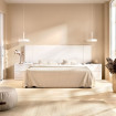 Cabezal cama 150 + 2 mesitas Len Blanco 251 x 96 x 34,2 cm