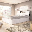Cama con 4 cajones y cabezal - Pack Ten - Blanco - Natural 157,2 x 96 x 219,8 cm