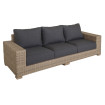 Sofá de Jardín 3 Plazas - Saba - Ratán Natural - Beige 248 x 74 x 88 cm