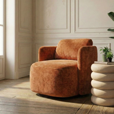 SILLÓN GIRATORIO TERRACOTA TEJIDO SALÓN 87 X 85 X 66 CM