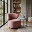 SILLÓN GIRATORIO SALMÓN TEJIDO-MADERA 73 X 68 X 74 CM