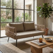 Sofá de Terraza - ARIKI - Rattan - Negro 161 x 67 x 84 cm