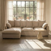 SOFÁ CHAISE LONGUE BEIGE DM-TEJIDO SALÓN 254 X 158 X 84 CM