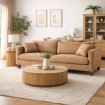 SOFÁ 3 PLAZAS OCRE TEJIDO-MADERA 221 X 90 X 87 CM