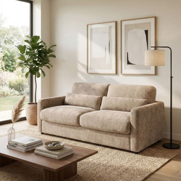 SOFÁ CAMA TAUPE DM-METAL SALÓN 194 X 104 X 88 CM