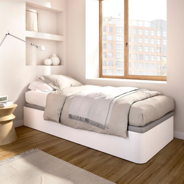 Canapé pata moldura cama 90 Round Blanco 89 x 32 x 190 cm