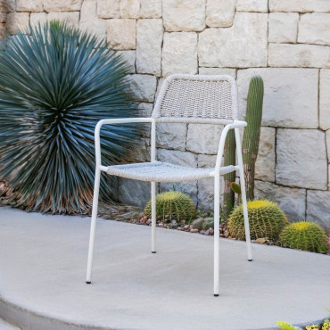 SILLA APILABLE MILOS BLANCO GRIS