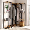 Armario abierto esquinero - Trok - Madera - Metal 90 x 167 x 130,4 cm