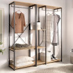 Armario Vestidor TROK Roble y Negro 150 cm