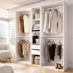 Armario Vestidor XXL Sin Puertas - Suit - Blanco - Natural 199,5 x 204,5 x 45 cm