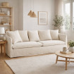 SOFÁ BEIGE TEJIDO SALÓN 215 X 92 X 78 CM