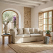 SOFÁ TAUPE TEJIDO SALÓN 215 X 92 X 78 CM