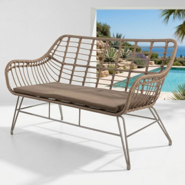 Sillón de Terraza 2 Plazas - Ariki - Grafito 121 x 76 x 62 cm