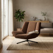 SILLÓN GIRATORIO MARRÓN OSCURO 89 X 86 X 77 CM
