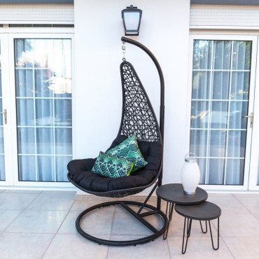 Sillón Colgante de Jardín - Dido - Ratán Negro 104 x 192 x 104 cm