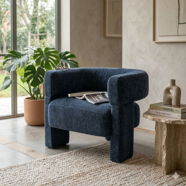 SILLÓN AZUL TEJIDO SALÓN 81 X 72 X 69 CM