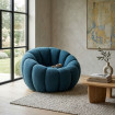 SILLÓN AZUL TEJIDO-MADERA 92 X 89 X 61 CM