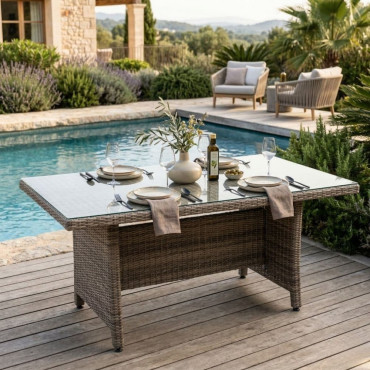 Mesa de Jardín - Patsy - Gris 160 x 75 x 100 cm