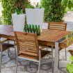 Mesa Jardín - Norah - Madera - Plata 220 x 74 x 100 cm