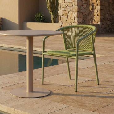 SILLA VERDE ALUMINIO-RATTÁN PE CONTRACT 57 X 60 X 77,50 CM