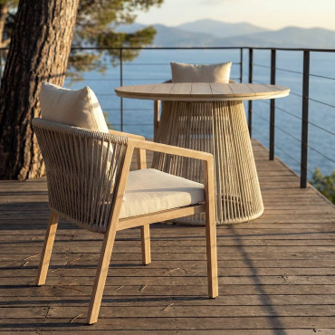SILLA ACERO-RATTÁN PE EXTERIOR 54 X 61 X 78 CM