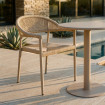SILLA BEIGE ALUMINIO-RATTÁN PE CONTRACT 56 X 58 X 76 CM