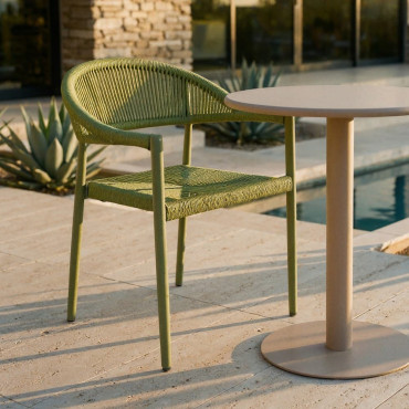 SILLA VERDE ALUMINIO-RATTÁN PE CONTRACT 56 X 58 X 76 CM