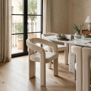 SILLA BRAZOS CREMA TEJIDO CONTRACT 60 X 53,50 X 76,50 CM